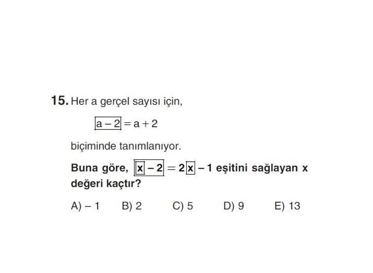 Online YGS denemesi Temel Matematik bölümü cevap anahtarı