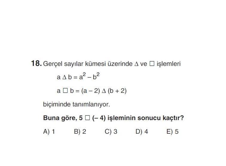 Online YGS denemesi Temel Matematik bölümü cevap anahtarı