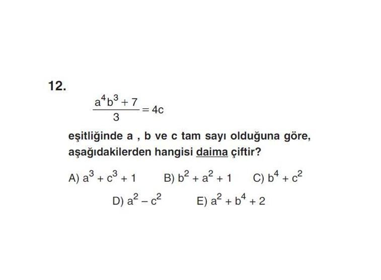 Online YGS denemesi Temel Matematik bölümü cevap anahtarı