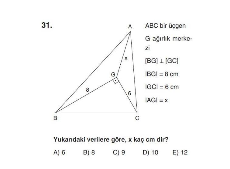 Online YGS denemesi Temel Matematik bölümü cevap anahtarı
