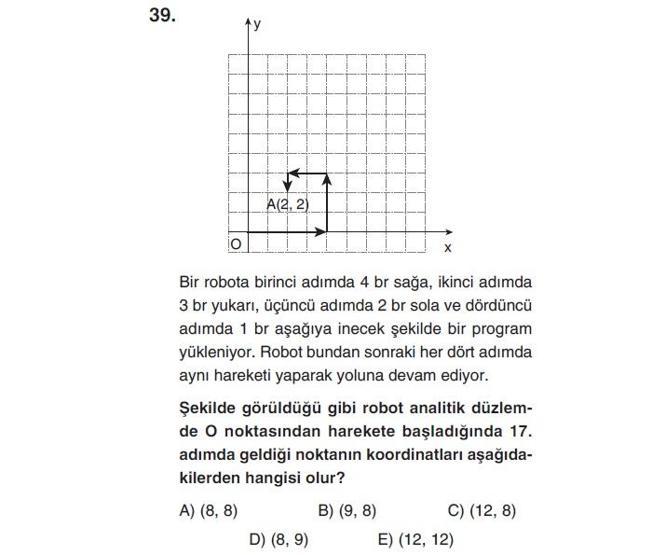 Online YGS denemesi Temel Matematik bölümü cevap anahtarı