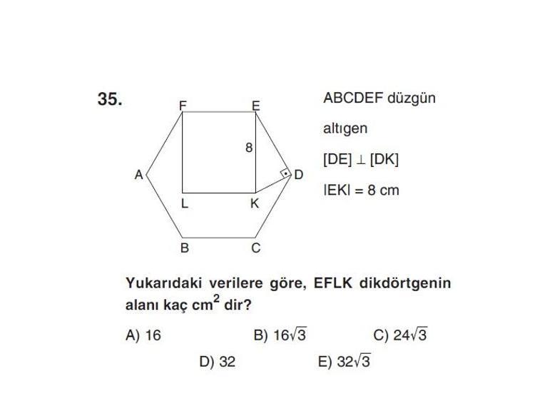 Online YGS denemesi Temel Matematik bölümü cevap anahtarı