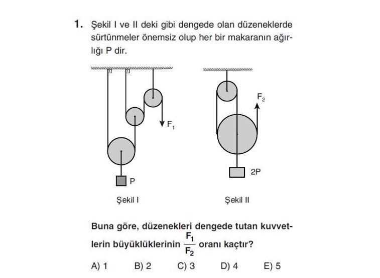 Online YGS denemesi Fen Bilimleri bölümü cevap anahtarı