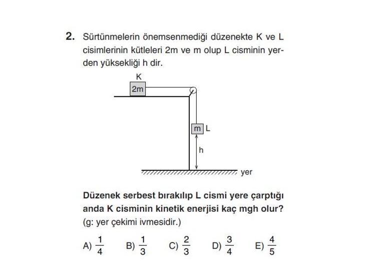 Online YGS denemesi Fen Bilimleri bölümü cevap anahtarı