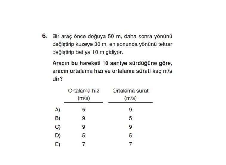 Online YGS denemesi Fen Bilimleri bölümü cevap anahtarı