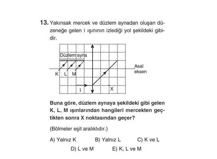 Online YGS denemesi Fen Bilimleri bölümü cevap anahtarı
