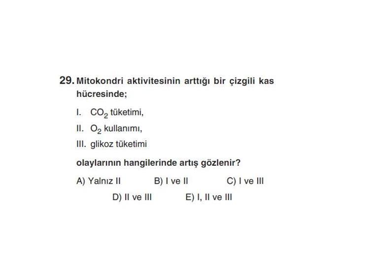 Online YGS denemesi Fen Bilimleri bölümü cevap anahtarı