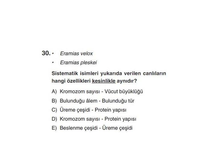 Online YGS denemesi Fen Bilimleri bölümü cevap anahtarı