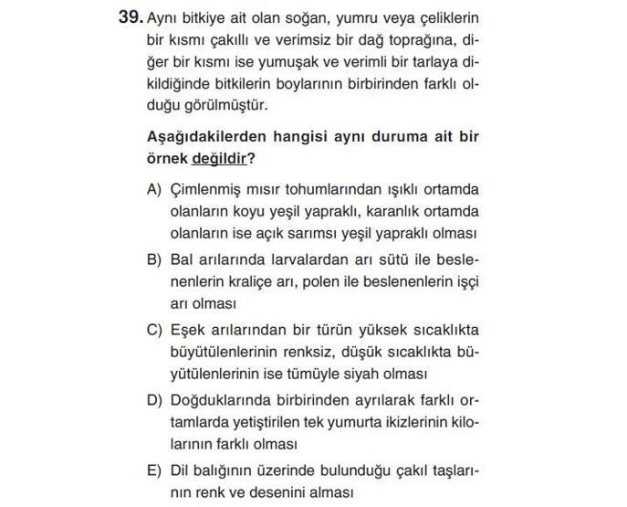 Online YGS denemesi Fen Bilimleri bölümü cevap anahtarı