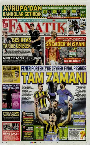 Günün gazete manşetleri (17.03.2016)