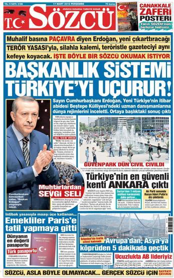 Günün gazete manşetleri (17.03.2016)