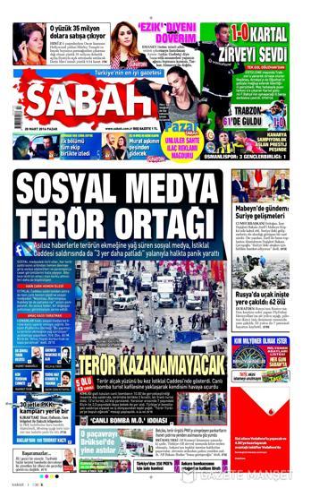 Günün gazete manşetleri (20.03.2016)