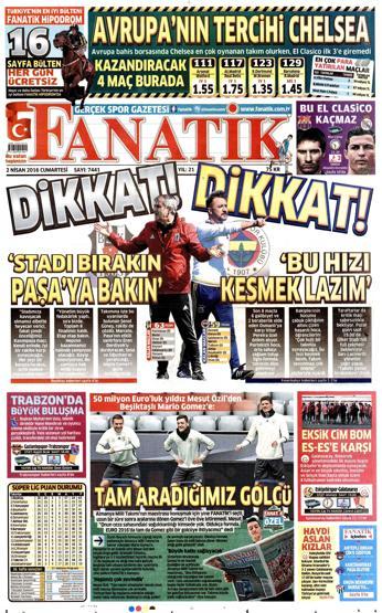 2 Nisan 2016 gazete manşetleri