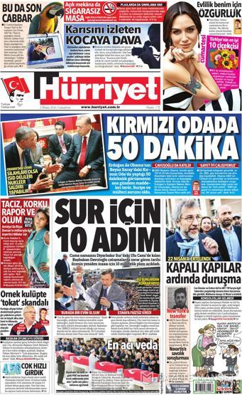 2 Nisan 2016 gazete manşetleri