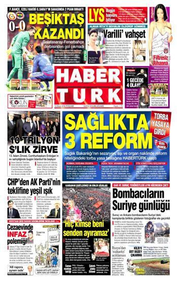 14 Nisan 2016 gazete manşetleri