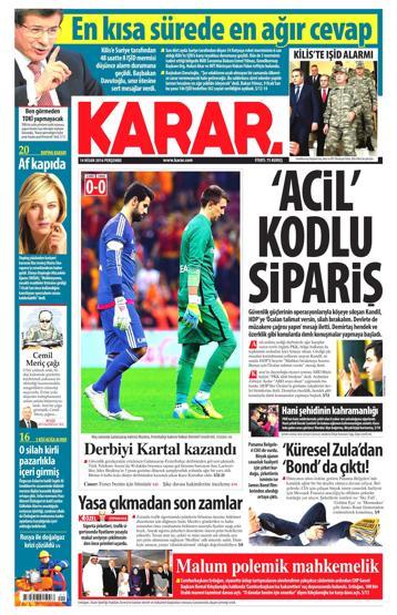 14 Nisan 2016 gazete manşetleri