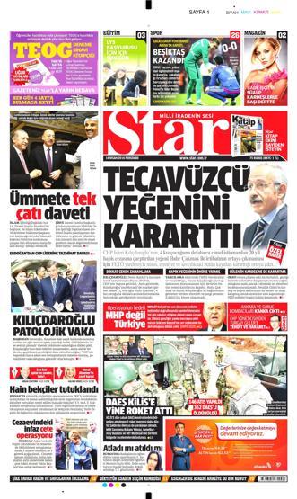 14 Nisan 2016 gazete manşetleri