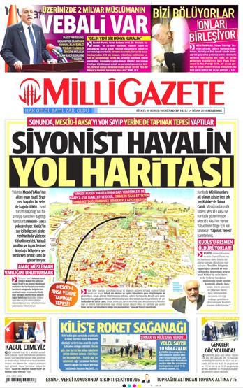14 Nisan 2016 gazete manşetleri