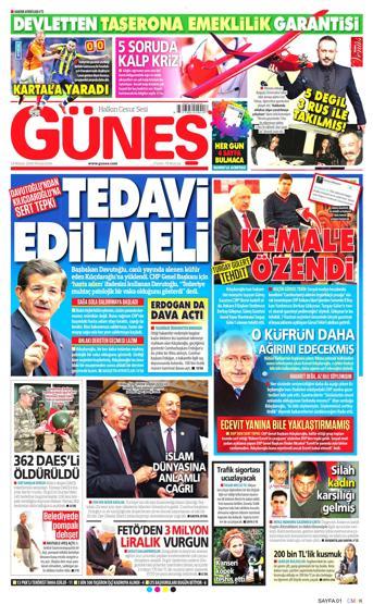 14 Nisan 2016 gazete manşetleri