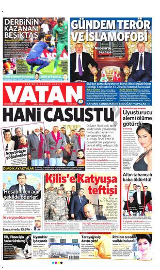 14 Nisan 2016 gazete manşetleri