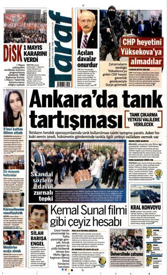 14 Nisan 2016 gazete manşetleri