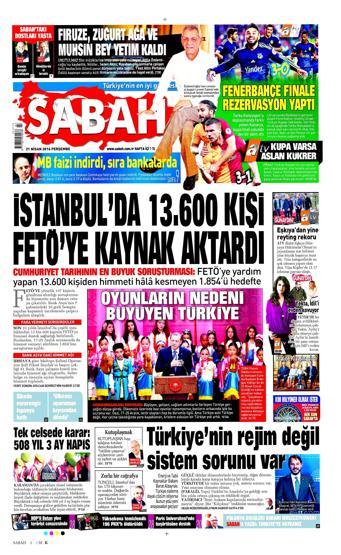 21 Nisan 2016 gazete manşetleri