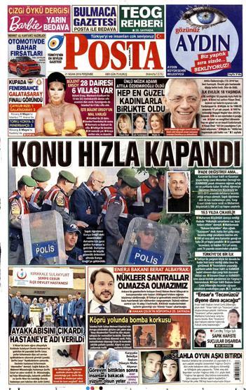 21 Nisan 2016 gazete manşetleri