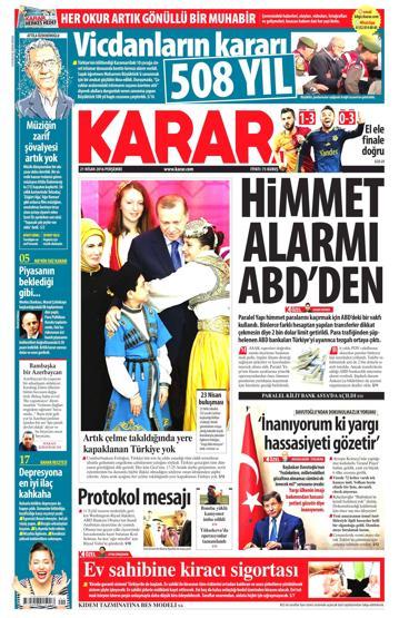 21 Nisan 2016 gazete manşetleri