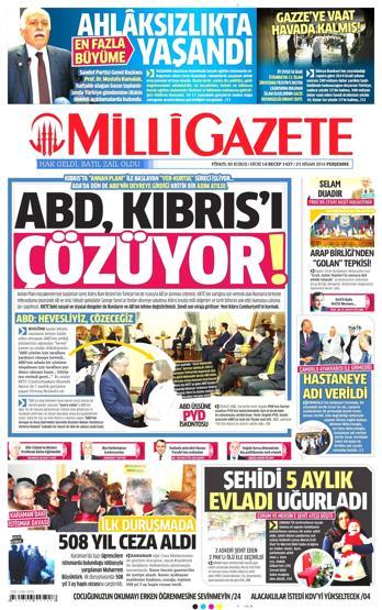 21 Nisan 2016 gazete manşetleri