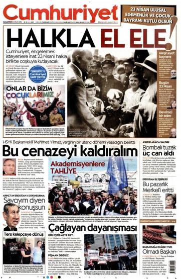 Gazete manşetleri (23.Nisan.2016)