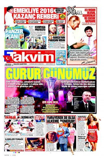 Gazete manşetleri (23.Nisan.2016)