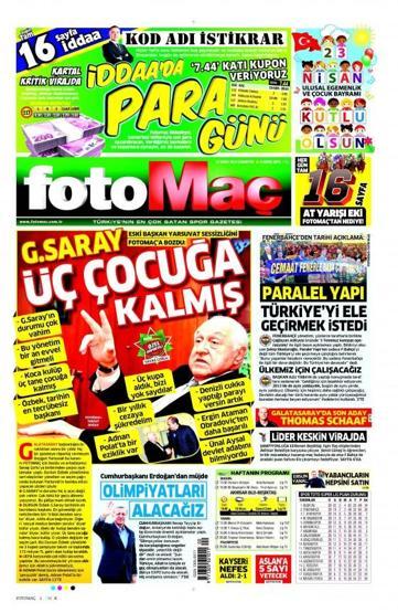 Gazete manşetleri (23.Nisan.2016)