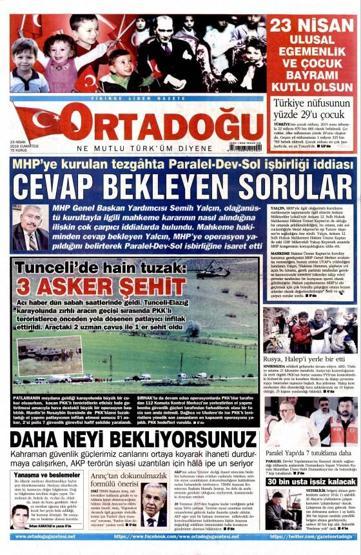 Gazete manşetleri (23.Nisan.2016)