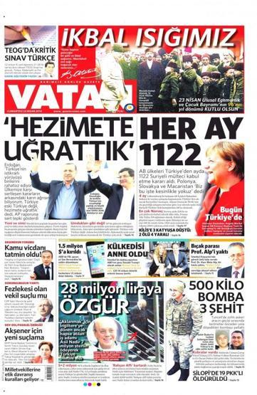 Gazete manşetleri (23.Nisan.2016)