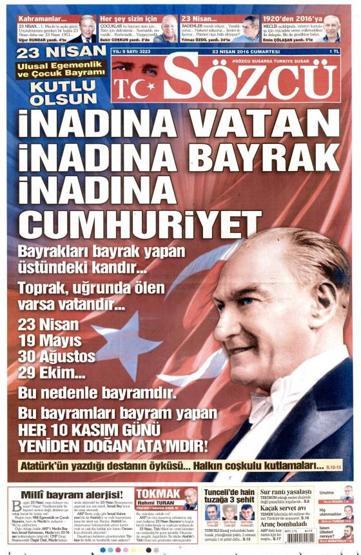 Gazete manşetleri (23.Nisan.2016)
