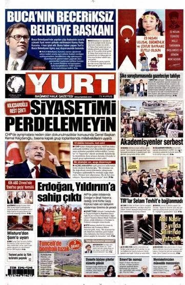 Gazete manşetleri (23.Nisan.2016)