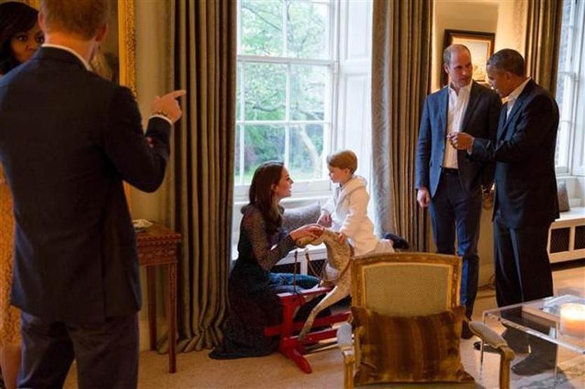 Prens George Obamayı böyle karşıladı
