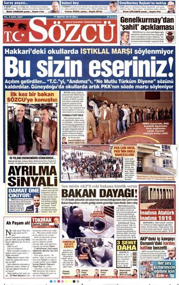 17 Mayıs 2016 gazete manşetleri