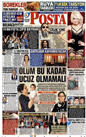 17 Mayıs 2016 gazete manşetleri