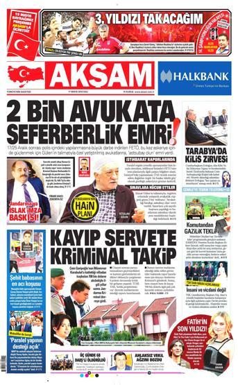 17 Mayıs 2016 gazete manşetleri