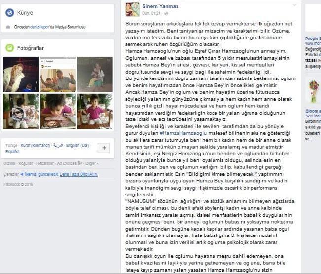 Oğlumun babası Hamza Hamzaoğlu