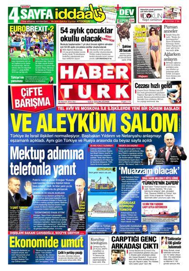 28 Haziran 2016 gazete manşetleri