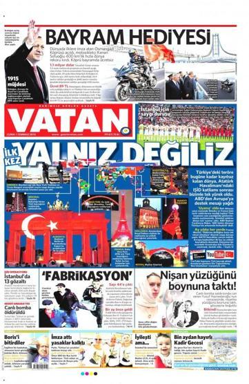 Gazete manşetleri (01.07.2016)