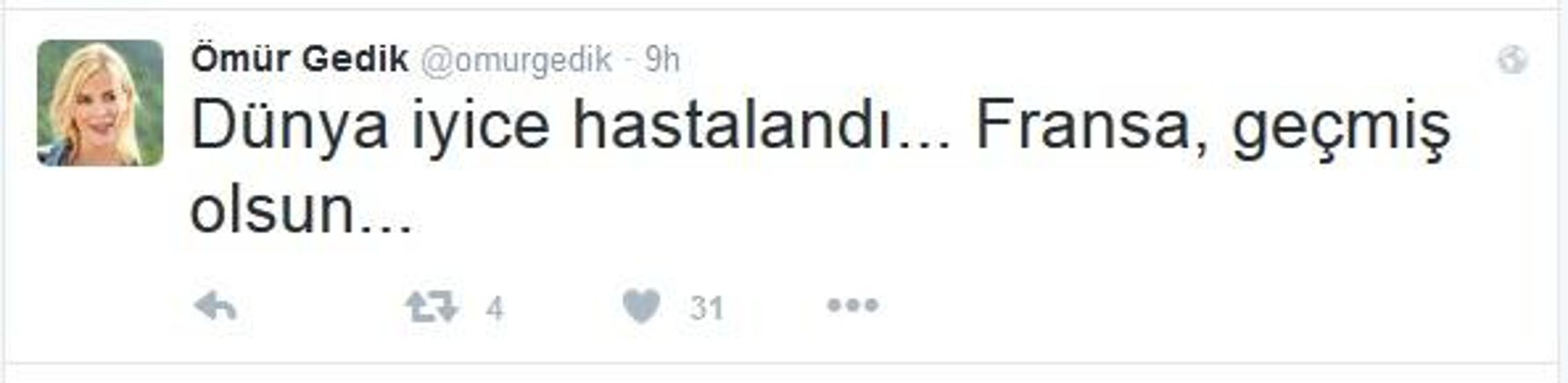 Fransadaki saldırıya ünlülerden tepki yağdı