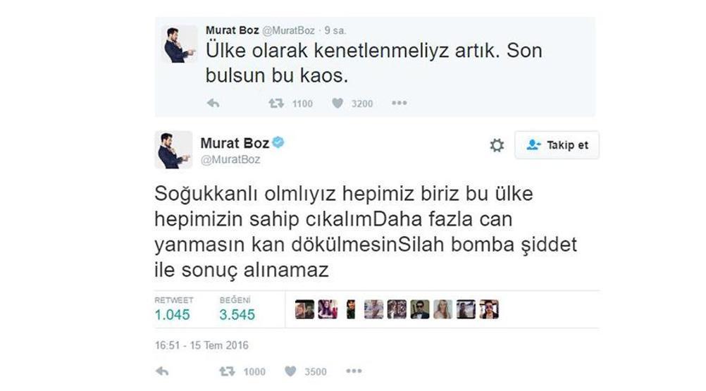 Ünlülerin darbe girişimine tepkileri