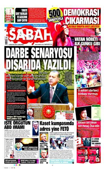 03 Ağustos 2016 gazete manşetleri