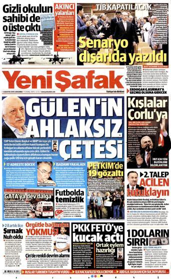 03 Ağustos 2016 gazete manşetleri