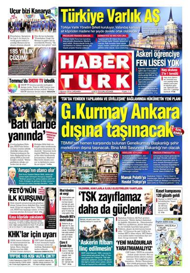 03 Ağustos 2016 gazete manşetleri