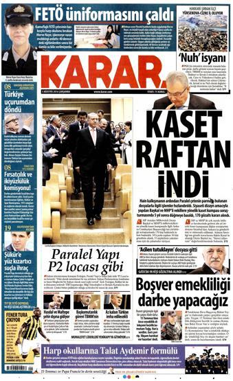 03 Ağustos 2016 gazete manşetleri