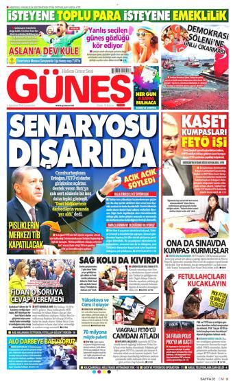 03 Ağustos 2016 gazete manşetleri